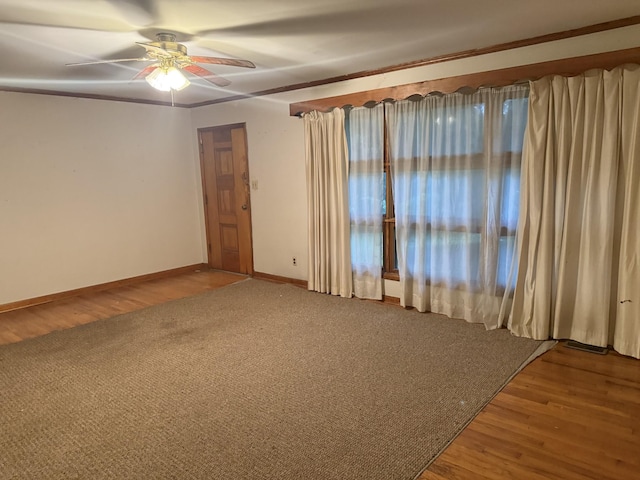 887 Elwood Dr, Clarksville, TN 37040 - spare room with ceiling fan and wood finished floors