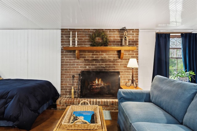 6002 Temple Rd, Nashville, TN 37221 - bedroom with a brick fireplace