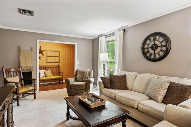 6002 Temple Rd, Nashville, TN 37221 - living room with ornamental molding and light carpet