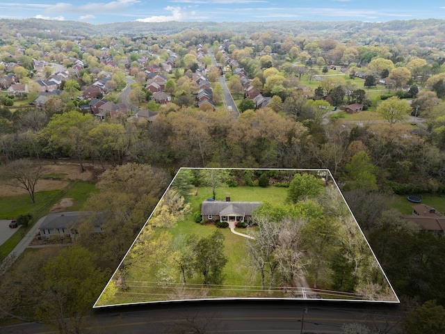 6002 Temple Rd, Nashville, TN 37221 - aerial view of property's location featuring property parcel outlined