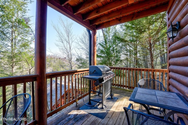 849 Golf View Blvd, Pigeon Forge, TN 37863 - wooden deck featuring grilling area
