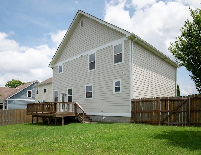 708 Ellie Dr, Madison, TN 37115 - back of property featuring a deck and a fenced backyard