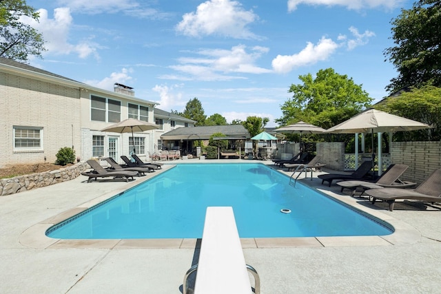 223 Kennett Rd, Old Hickory, TN 37138 - view of pool featuring a patio and a diving board