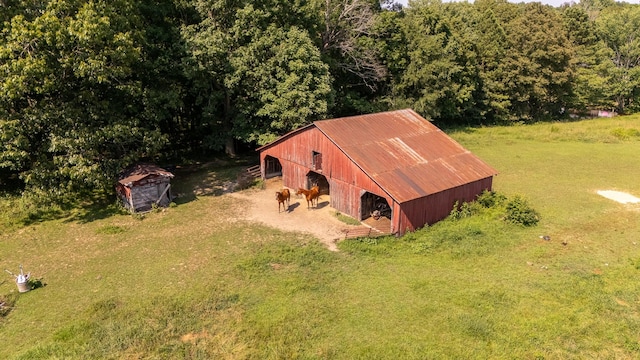 1539 Old Florence Rd, Lawrenceburg, TN 38464 - aerial view of property and surrounding area with a forest