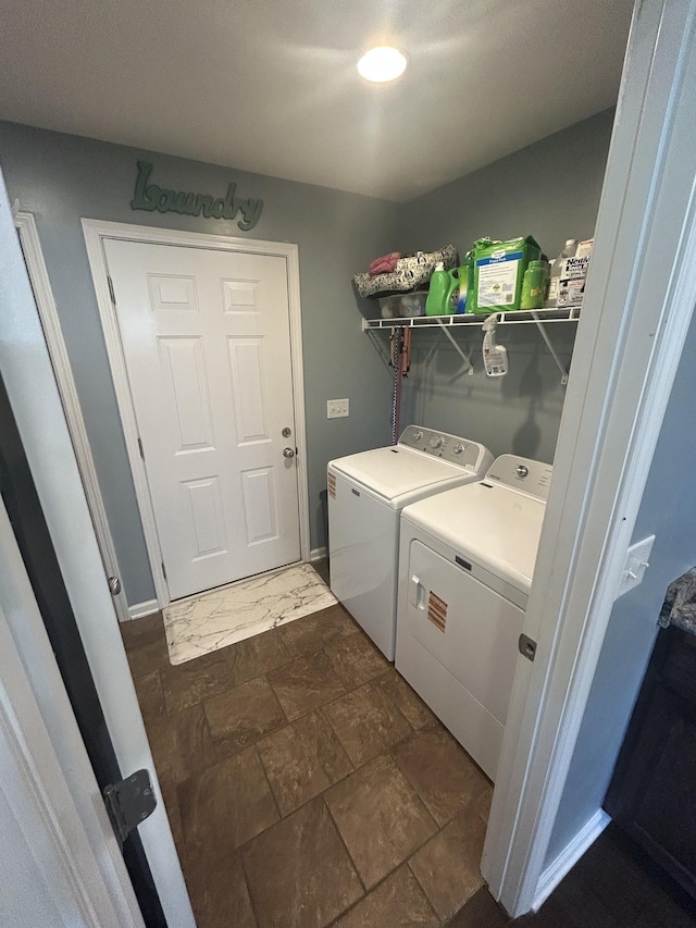 49 Rebecca Ln W, Estill Springs, TN 37330 - laundry area featuring independent washer and dryer and baseboards