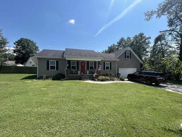 49 Rebecca Ln W, Estill Springs, TN 37330 - view of front of house featuring a porch, concrete driveway, a garage, and roof with shingles