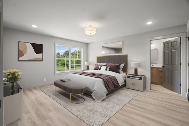 165 Lear Rd, Portland, TN 37148 - bedroom with light wood-type flooring, recessed lighting, and ensuite bath