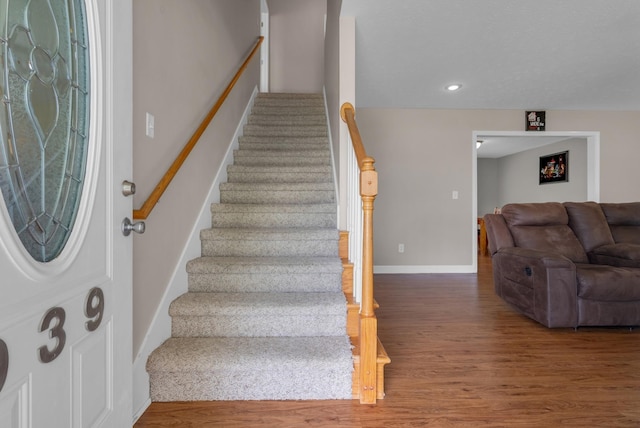 939 Wing Tip Cir, Hopkinsville, KY 42240 - staircase featuring wood finished floors and recessed lighting