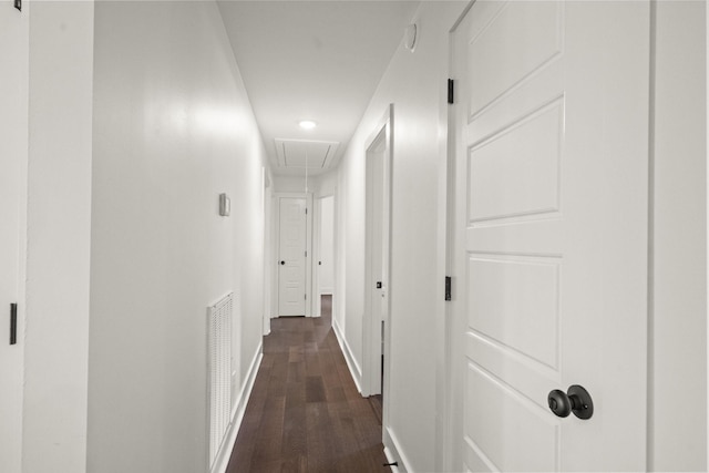 5670 Lakeview Rd, Springfield, TN 37172 - hallway with attic access, dark wood-style flooring, and recessed lighting