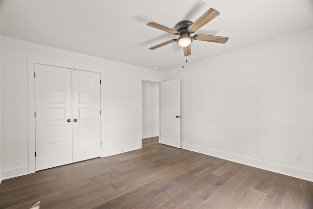 5670 Lakeview Rd, Springfield, TN 37172 - unfurnished bedroom featuring wood finished floors, a closet, and ceiling fan