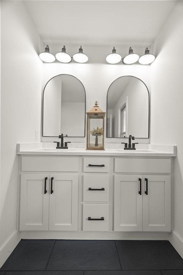 5670 Lakeview Rd, Springfield, TN 37172 - bathroom featuring double vanity and tile patterned floors