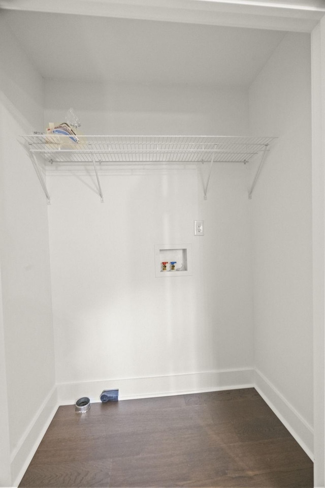 5670 Lakeview Rd, Springfield, TN 37172 - washroom featuring dark wood finished floors, hookup for an electric dryer, and hookup for a washing machine