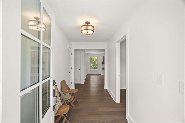 5670 Lakeview Rd, Springfield, TN 37172 - hall featuring dark wood-style flooring and french doors