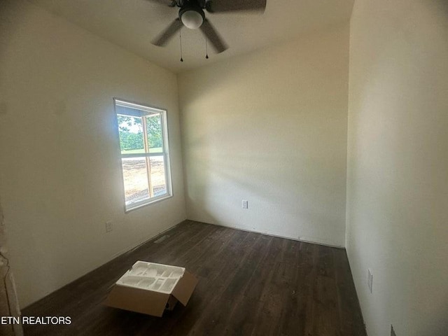 250 Old Grimsley Ct, Grimsley, TN 38565 - spare room with dark wood-type flooring and ceiling fan