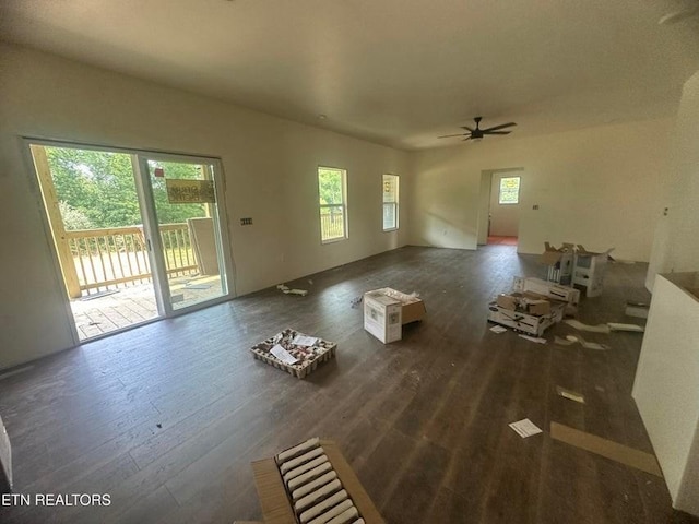 250 Old Grimsley Ct, Grimsley, TN 38565 - living area with plenty of natural light, wood finished floors, and a ceiling fan