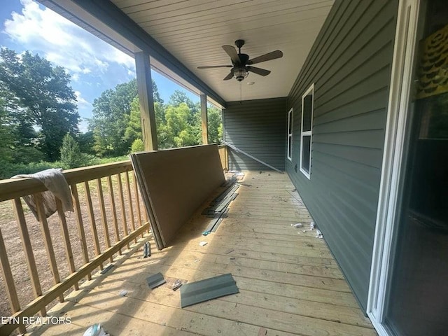 250 Old Grimsley Ct, Grimsley, TN 38565 - wooden terrace with ceiling fan