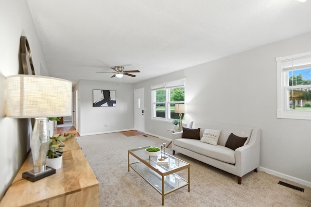 215 Patrick St, Estill Springs, TN 37330 - living room with carpet and ceiling fan