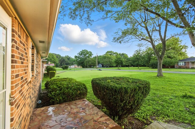 215 Patrick St, Estill Springs, TN 37330 - view of green lawn featuring an area to practice putting and view of wooded area