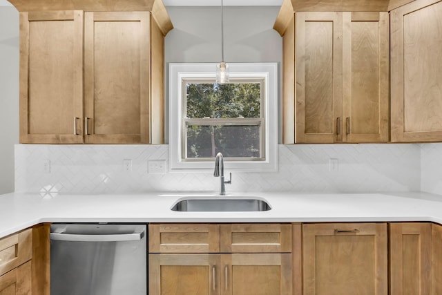 578 Pongracz Way, Clarksville, TN 37042 - kitchen with dishwasher, backsplash, pendant lighting, and light countertops