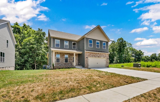 578 Pongracz Way, Clarksville, TN 37042 - craftsman-style house featuring driveway, a garage, brick siding, and a front yard