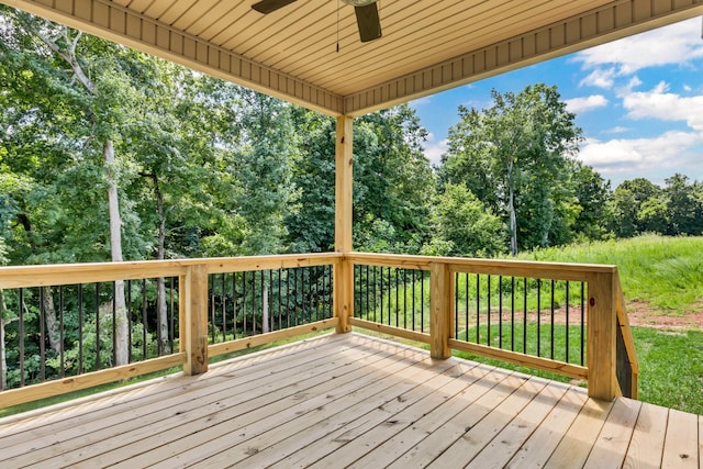 578 Pongracz Way, Clarksville, TN 37042 - wooden terrace featuring ceiling fan and view of scattered trees