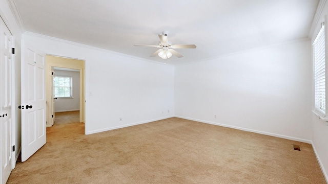 1002 E Northfield Blvd Unit G105, Murfreesboro, TN 37130 - unfurnished room featuring ornamental molding, light carpet, and a ceiling fan