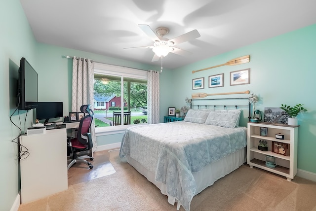 509 Iris Ave, Murfreesboro, TN 37128 - bedroom featuring light colored carpet, an office area, and ceiling fan