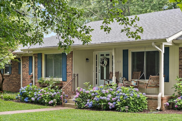 509 Iris Ave, Murfreesboro, TN 37128 - view of front facade with covered porch, a shingled roof, and brick siding