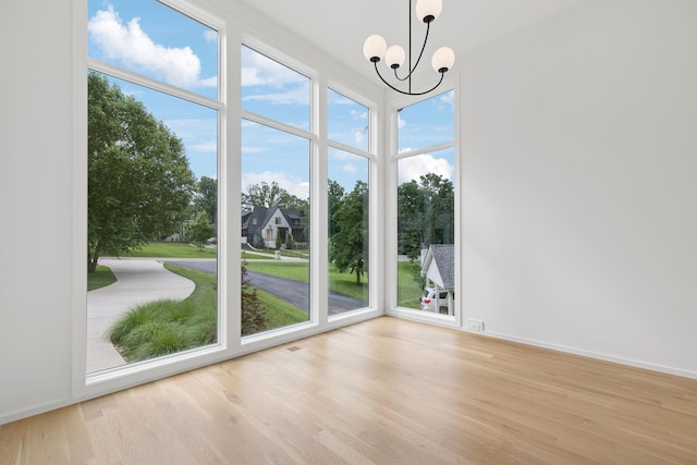 4045 Outer Dr, Nashville, TN 37204 - unfurnished sunroom with a chandelier and plenty of natural light