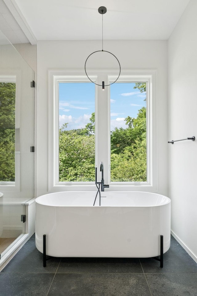 4045 Outer Dr, Nashville, TN 37204 - bathroom with a freestanding tub, plenty of natural light, and a shower stall