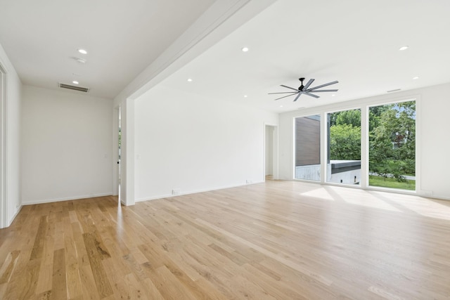 4045 Outer Dr, Nashville, TN 37204 - spare room with recessed lighting, light wood-type flooring, and a ceiling fan