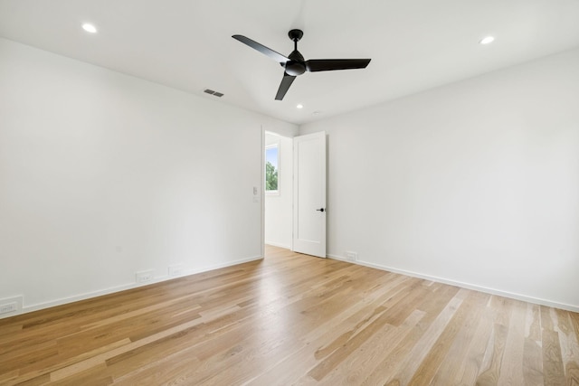 4045 Outer Dr, Nashville, TN 37204 - unfurnished room with light wood finished floors, a ceiling fan, and recessed lighting