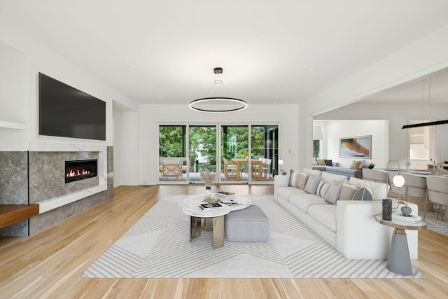 4045 Outer Dr, Nashville, TN 37204 - living room with wood finished floors and a premium fireplace
