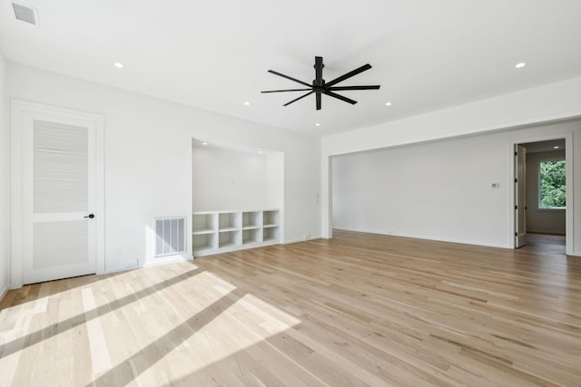 4045 Outer Dr, Nashville, TN 37204 - unfurnished room featuring a ceiling fan, light wood-style floors, and recessed lighting