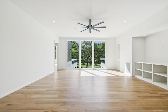4045 Outer Dr, Nashville, TN 37204 - empty room featuring light wood-style flooring, a ceiling fan, and recessed lighting