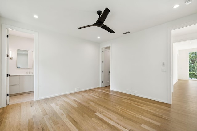 4045 Outer Dr, Nashville, TN 37204 - empty room with light wood finished floors, ceiling fan, recessed lighting, and a smoke detector