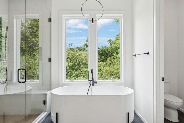 4045 Outer Dr, Nashville, TN 37204 - full bathroom with a freestanding tub, healthy amount of natural light, and a shower stall