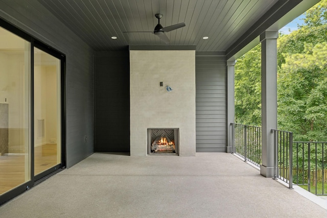 4045 Outer Dr, Nashville, TN 37204 - view of patio with a fireplace and ceiling fan