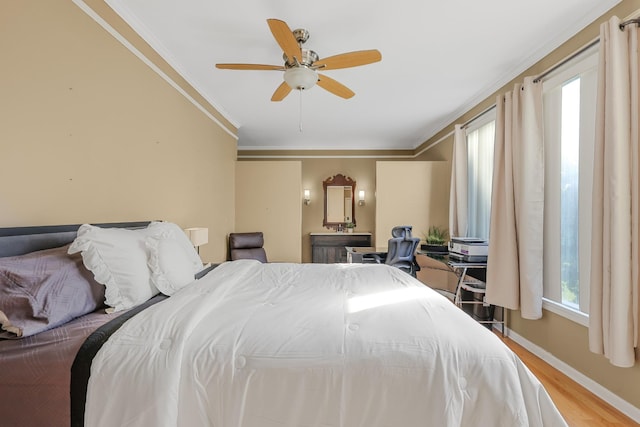 1903 Palmer Dr, Springfield, TN 37172 - bedroom featuring wood finished floors, ornamental molding, and a ceiling fan