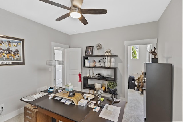 2030 Oliver Dr, Mount Juliet, TN 37122 - home office with ceiling fan and carpet flooring