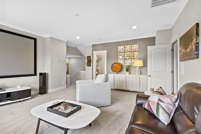 2030 Oliver Dr, Mount Juliet, TN 37122 - cinema with light carpet, ornamental molding, and recessed lighting