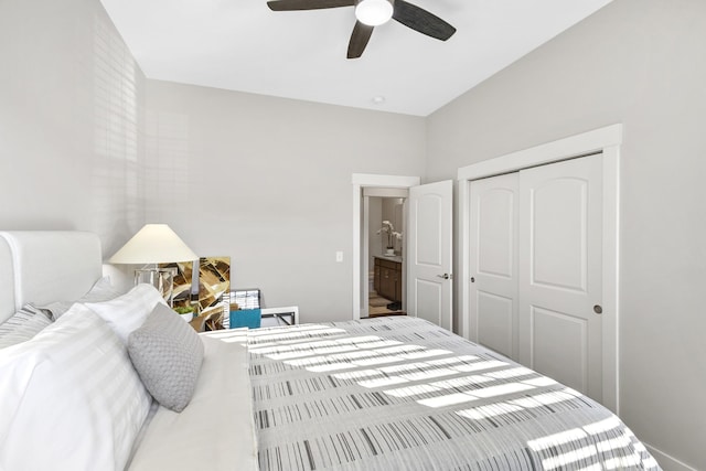 2030 Oliver Dr, Mount Juliet, TN 37122 - bedroom with a closet and a ceiling fan