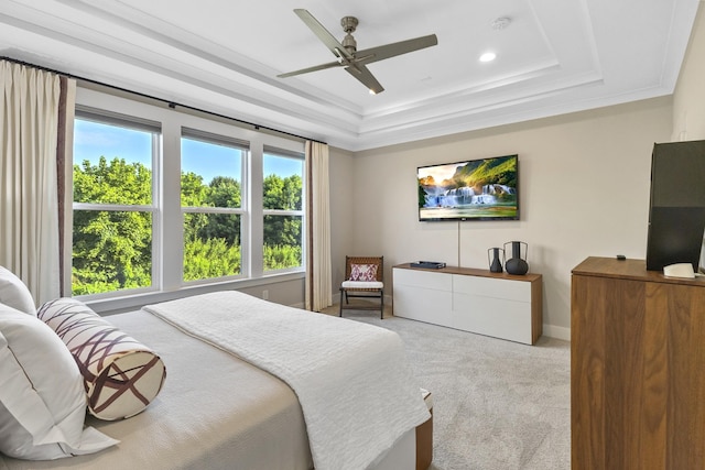 2030 Oliver Dr, Mount Juliet, TN 37122 - bedroom with a raised ceiling, carpet, a ceiling fan, and recessed lighting