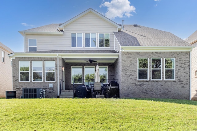 2030 Oliver Dr, Mount Juliet, TN 37122 - back of house featuring brick siding, a yard, and ceiling fan