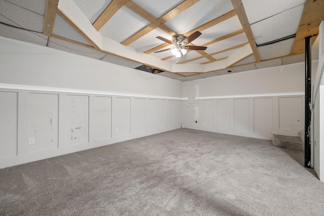 712 Green Valley Ct, Clarksville, TN 37042 - unfurnished room with a decorative wall, carpet flooring, wainscoting, and a ceiling fan