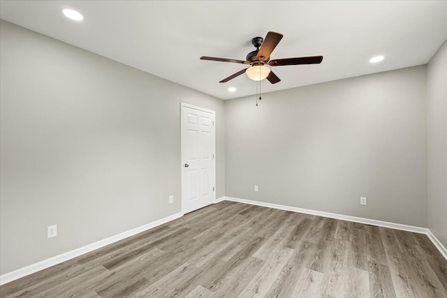 226 Elmwood Dr, Rock Island, TN 38581 - spare room with wood finished floors, a ceiling fan, and recessed lighting