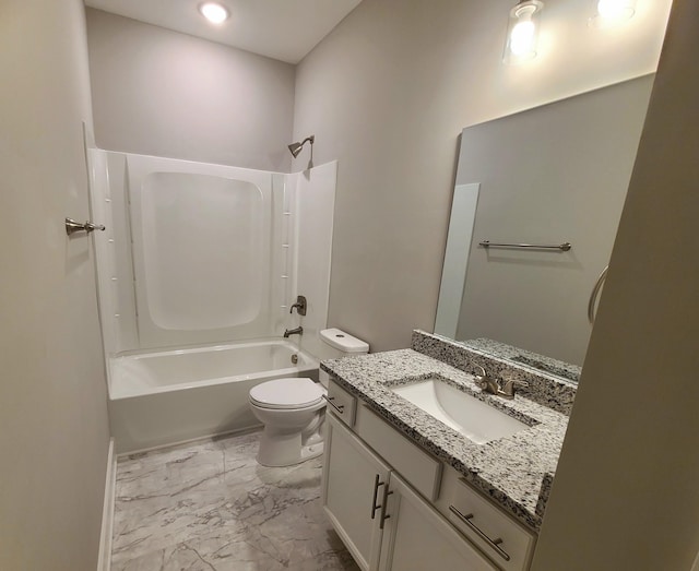 4211 Woods St, Old Hickory, TN 37138 - bathroom with vanity, marble finish flooring,  shower combination, and recessed lighting