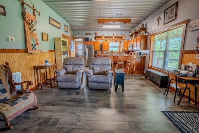 357 Providence Rd, Pulaski, TN 38478 - living area with wood walls, wainscoting, and wood finished floors