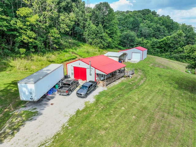 357 Providence Rd, Pulaski, TN 38478 - aerial view of property and surrounding area with a heavily wooded area