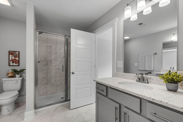 564 Twyla Dr, Lebanon, TN 37087 - full bathroom with marble look tiles, vanity, and a shower stall